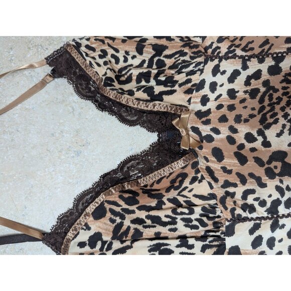 Womens‎ Size Small 2 Pc Babydoll Cami & Shorts Pajama Set Leopard Vintage Retro - Picture 16 of 16